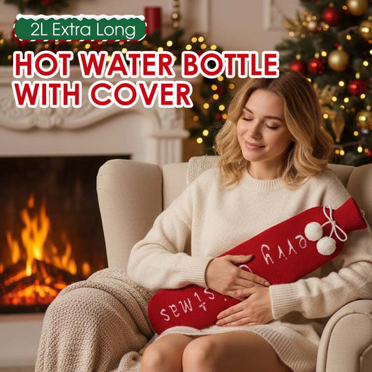 2L Extra Long Hot Water Bottle with Cover