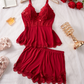 Lace Trimmed V-Neck Camisole & Shorts Sleepwear Set