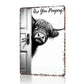 Funny Highland Cow Are You Pooping Metal Sign