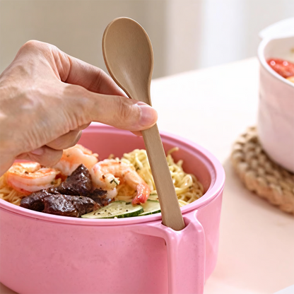 Dual-Layer Wheat Straw Noodle Bowl with Drainer(6-piece set)