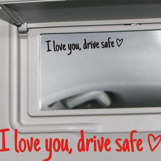 4PCS Letter Pattern Car Rearview Mirror Sticker, "I Love you ,drive safe " text car mirror sticker decal