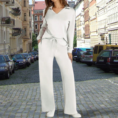 💖2-piece set with long-sleeved top with round neckline ＆ pants