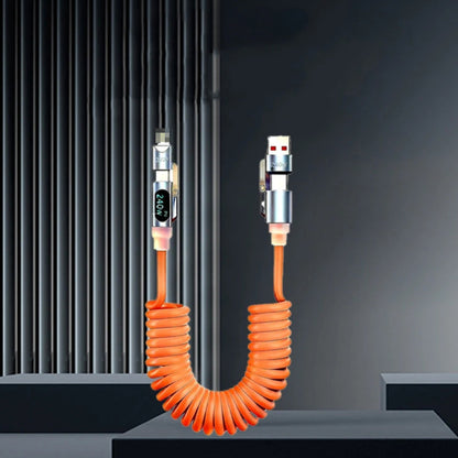 4-in-1 Fast Charging Retractable Coiled Cable