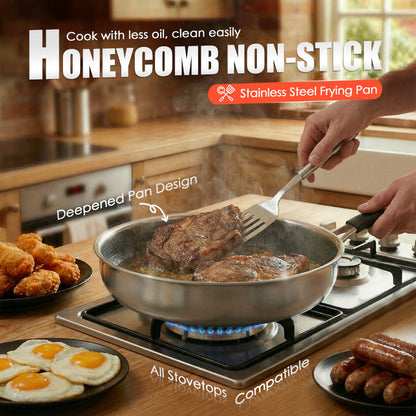 Honeycomb Non-Stick Stainless Steel Frying Pan
