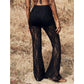 Elegant Lace Flare Pants with High-Waisted Design