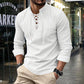 🔥Limited-time offer – Plain shirt in linen-cotton blend for men