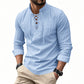 🔥Limited-time offer – Plain shirt in linen-cotton blend for men