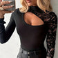 ⏳Time-Limited Special⏰Women's Asymmetrical Cutout Lace Sleeve Top