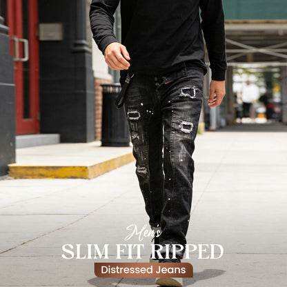 🔈🔈HOT SELLING NEW PRODUCTS - 50%OFF👖Men's Slim Fit Ripped Distressed Jeans