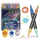 Glitter Brush Markers – dual-tip design, shimmering ink makes cards & crafts sparkle