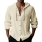 Men's Casual Solid Color Long Sleeve Hooded Top