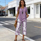 🥳SUMMER HOT SALE🥳💞50K+ SOLD!💥50% OFF! 🔥Casual Round Neck Layered Tunic Top and Wide Leg Pants Set