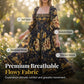 Vintage Floral Print Square Neck Maxi Dress