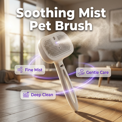 Self-Cleaning Mist Pet Brush with UV Light