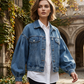 Women's Lantern Sleeve Denim Jacket