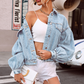 Women's Lantern Sleeve Denim Jacket
