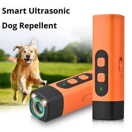 Neues intelligentes Ultraschall-Hundegebell-Abwehrgerät aus Kunststoff, 4-in-1, tragbar, Handgerät, Anti-Bell-Trainer, Outdoor, Selbstverteidigungs-Taschenlampe