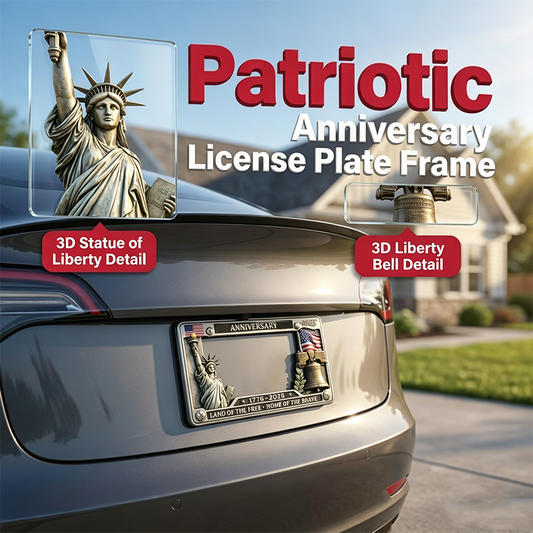 Heavy-Duty Iron Anniversary License Plate Frame