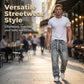 Men's All-Season Wide-Leg Drawstring Jeans