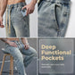Men's All-Season Wide-Leg Drawstring Jeans
