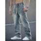 Men's All-Season Wide-Leg Drawstring Jeans