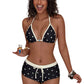 Polka Dot Halter Bikini Set with Boy-Shorts