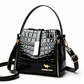 Glossy Crocodile Pattern Women's Handbag