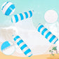 Colorful Striped Inflatable Pool Float with Inflator