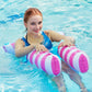 Colorful Striped Inflatable Pool Float with Inflator