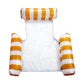 Colorful Striped Inflatable Pool Float with Inflator
