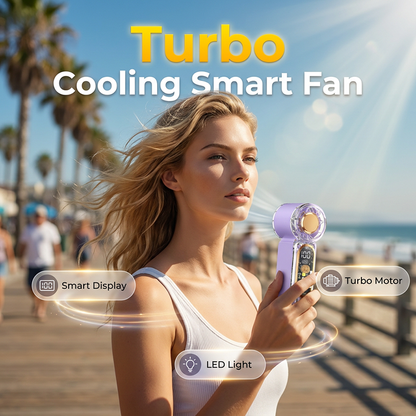 Portable Handheld Fan with Digital Display