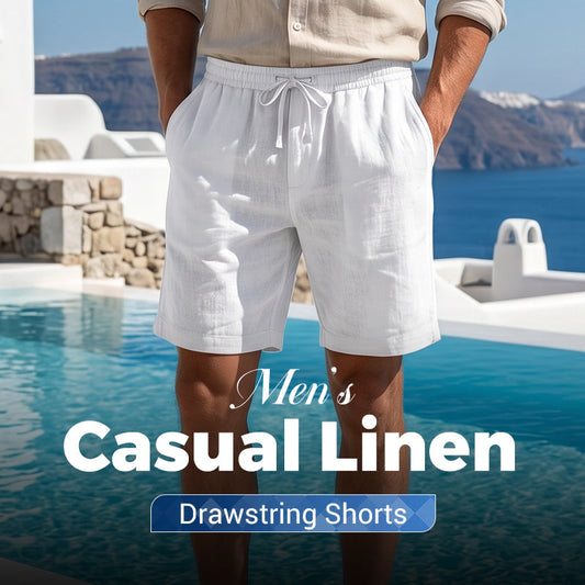 Men's Casual Linen Drawstring Shorts