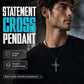 💞50K+ SOLD!✨Statement Cross Pendant – Crown of Thorns, Blue Stone Inlay, Vintage Edge 🖤
