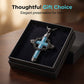💞50K+ SOLD!✨Statement Cross Pendant – Crown of Thorns, Blue Stone Inlay, Vintage Edge 🖤