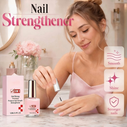 💅Limited Time Buy 1 Get 1 FREE！✨3-in-1 Nail Strengthener Treatment, Repair Serum for Weak Soft Cracked Nails, Smooth Shiny Nail Hardener for Damaged Nails