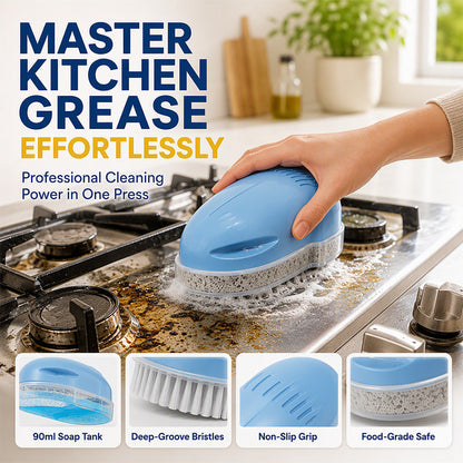 Kitchen Oil Cleaning Brush with Built-in Soap Dispenser
