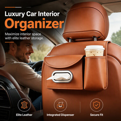 📢📢50% OFF !! ⏰🚔Car Seat Back Organizer with Tissue Box & Cup Holder