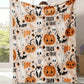 Halloween Ghost Print Cozy Throw Blanket