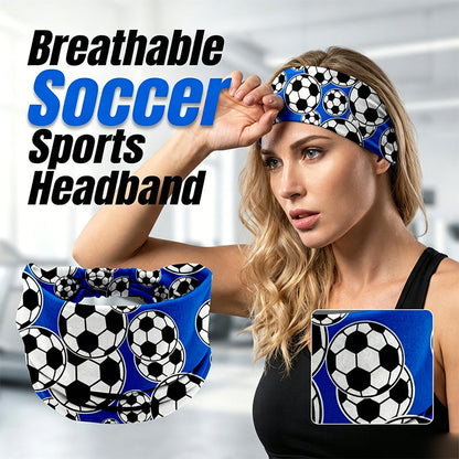 Unisex 15cm Ultra-Wide Soccer Print Sports Headband