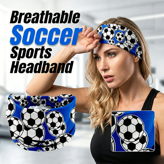 Unisex 15cm Ultra-Wide Soccer Print Sports Headband