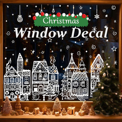 ⏳LAST DAY SALE!🎁🎄 Christmas Village Window Sticker Set