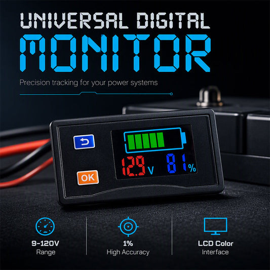 DC 9-120V LCD Digital Battery Voltage Tester