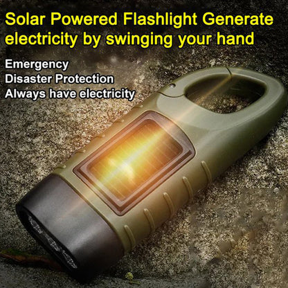 Stay Lit Anywhere! No-Battery Solar Crank Flashlight