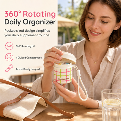 ✨Hot Sale 50% OFF🔥360° Rotating Multi-Compartment Pill Organizer