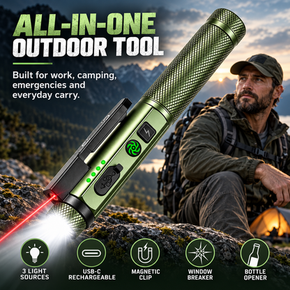 LED Penlight with Red Laser and Magnetic Base