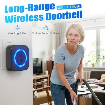 Long-Range Wireless Doorbell with LED Flash