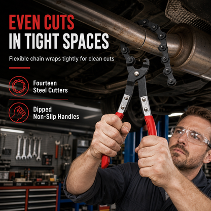 ⏳Time-Limited Special⏰  Exhaust pipe cutters with chain mechanism for car repairs ⛓️✂️
