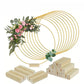 🌸 Gold-Tone Decorative Hoop with Wooden Stand