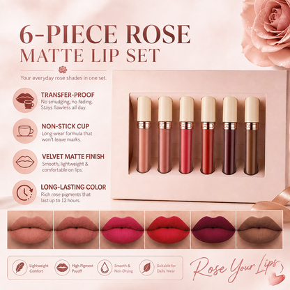 Get Rose Matte Lips Instantly! Long-Lasting Liquid Lipstick