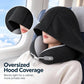 📢 50% OFF! Hooded Travel Neck Pillow – Shaded Rest & Adjustable Neck Support for Flights ✈️✨